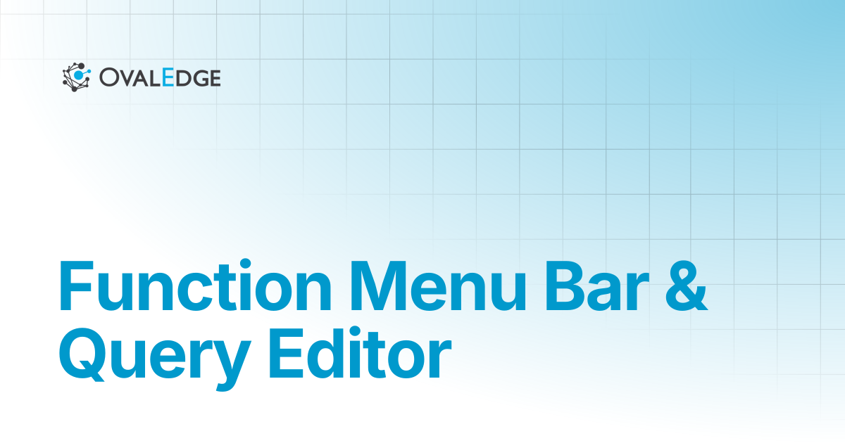 Function Menu Bar & Query Editor | Release8.1 | Knowledge Portal