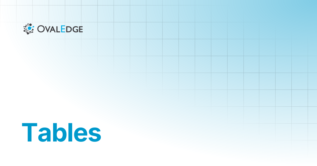 Tables | Knowledge Portal